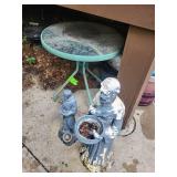 Pair of Religious Garden Statues With Planters