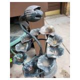 Garden Decor Mixed Lot - Metal Flower Stake & Cherub Statue