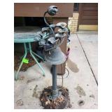 Garden Decor Mixed Lot - Metal Flower Stake & Cherub Statue