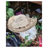 Garden Decor Mixed Lot - Metal Flower Stake & Cherub Statue