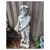 Boy With Basket Garden Statue