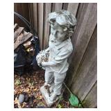 Boy With Basket Garden Statue
