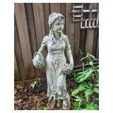 Decorative Garden Girl Statue With Flower Baskets