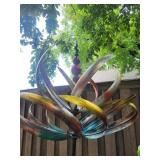 Metal Kinetic Garden Wind Spinner Stake