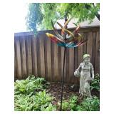 Metal Kinetic Garden Wind Spinner Stake