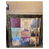 Paragon Iris Nine Patch II Framed Floral Wall Art 42in Square