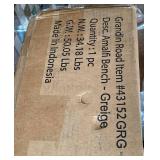 Grandin Road Amalfi Bench Greige New Sealed in Box Item 43152GRG - Photo is not actual item/actual item is in color Greige not white