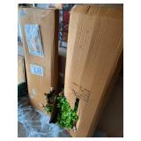 Set of 2 Artificial Floral Greenery Garlands Pink Blossoms Open Box