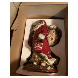 Fitz and Floyd Christmas Santa Ceramic Figurine w/ Box Holiday Decor