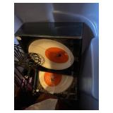 Halloween Decor Lot Dept 56 Glitterville Boxed Figures Plates More