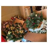 Mixed Decorative Wreaths Set Holiday Floral Pinecone Berry Assorted