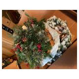 Mixed Decorative Wreaths Set Holiday Floral Pinecone Berry Assorted