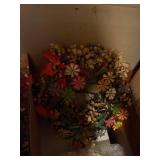 Mixed Decorative Wreaths Set Holiday Floral Pinecone Berry Assorted