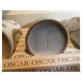 Oscar de la Renta Set of 4 Ceramic Tumblers Gold Abstract Boxed