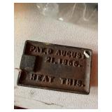 Geneva Hand Fluter Cast Iron Crimping Iron Pat Aug 21 1866 Antique