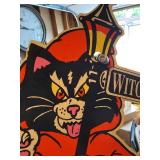 Vintage Impact Plastics Halloween Black Cat Witch Way Lighted Decor