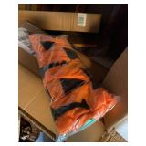 Halloween Lit Broom Decoration in Box Orange Black Seasonal Decor
