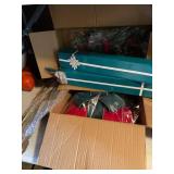 Grandin Road Christmas Decor Lot Bow Pillow Gift Boxes Wreaths