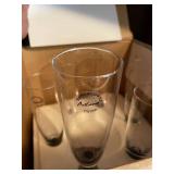 Artland Handblown Champagne Flutes Set of 6 Colored Stems Boxed