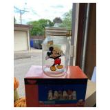 Disney Mickey Mouse Halloween Glass Treat Jar w/ Peanuts Box