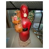 Vintage Santa Claus Figurine Statue Taiwan 22in Holiday Decor Worn