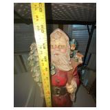 Vintage Santa Claus Figurine Statue Taiwan 22in Holiday Decor Worn