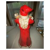 Vintage Santa Claus Figurine Holding Dolls Red Robe 17in Decor