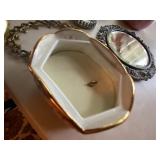 Vintage Vanity Decor Lot Glass Perfume Bottles Mirror Box Vase Jewelry