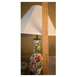 Pair of Vintage Table Lamps Floral Ceramic & Figural Child Lamps