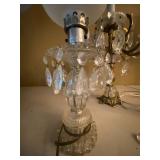 Vintage Prism Boudoir Lamps & 3-Light Candelabra Lamp Set of 3