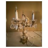 Vintage Prism Boudoir Lamps & 3-Light Candelabra Lamp Set of 3