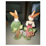 Mixed Easter Decor Lot Bunny Figurines Plates Candles Plush Ornaments