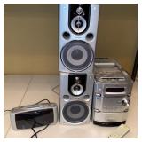 Sony Mini Shelf Stereo System 5 Disc CD Dual Speakers Remote Bundle