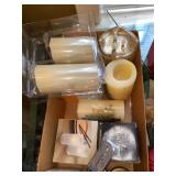 Mixed Christmas Decor Lot Wreaths Candles Santa Lenox Ornament