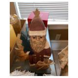 Mixed Christmas Decor Lot Wreaths Candles Santa Lenox Ornament