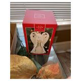Mixed Christmas Decor Lot Wreaths Candles Santa Lenox Ornament