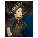 Halloween Decor Assortment Spiderweb Stand Witch Figure Wreath Lot