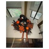 Halloween Decor Assortment Spiderweb Stand Witch Figure Wreath Lot