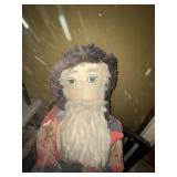 Large Handmade Folk Art Bearded Man Cloth Doll Figure Rustic Decor