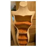 Dress Form Display Shelf Organizer on Stand Fabric Covered 62in Tall