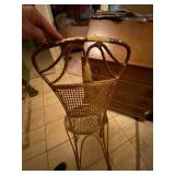 Vintage Twisted Metal Vanity Accent Chair Mesh Seat Back Fair