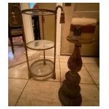 Decorative Glass Shelf Stand & Pedestal Candle Holder Set, Good