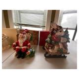 Lenox Fitz & Floyd Christmas Ceramic Decor Figurines 3 Pc Set Boxed