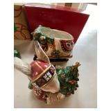 Lenox Fitz & Floyd Christmas Ceramic Decor Figurines 3 Pc Set Boxed