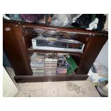 Media Cabinet - including Toshiba 4-Head VHS VCR Video Cassette Recorder w/ Remote Untested
