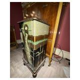 Painted Jewelry Armoire Cabinet w Mirror & Side Doors Klimt Style