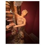 Figural Table Lamp 4 Light Frosted Glass Shades 36in Classical Lady