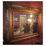 Large Ornate Framed Wall Mirror Bronze Gold Tone 52x35 Good