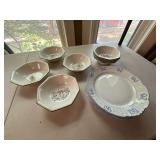 Vista Alegre Ribbon Blue Plates & Johnson Bros Bowls 11 Pc Lot