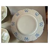 Vista Alegre Ribbon Blue Plates & Johnson Bros Bowls 11 Pc Lot